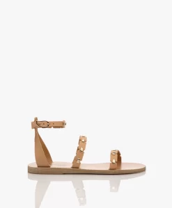 Ancient Greek Sandals Coco Leren Stud Sandalen - Natural