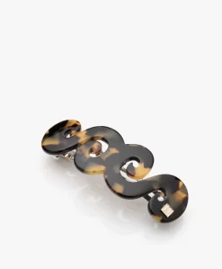 Bon Dep Golvende Haarclip - Camel/Bruin