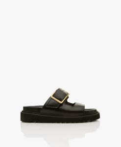 Zadig & Voltaire Alpha Cecilia Leren Sandalen - Zwart