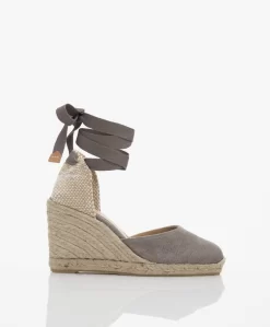 Castañer Carina 10Cm Canvas Sleehak Espadrilles - Plomo
