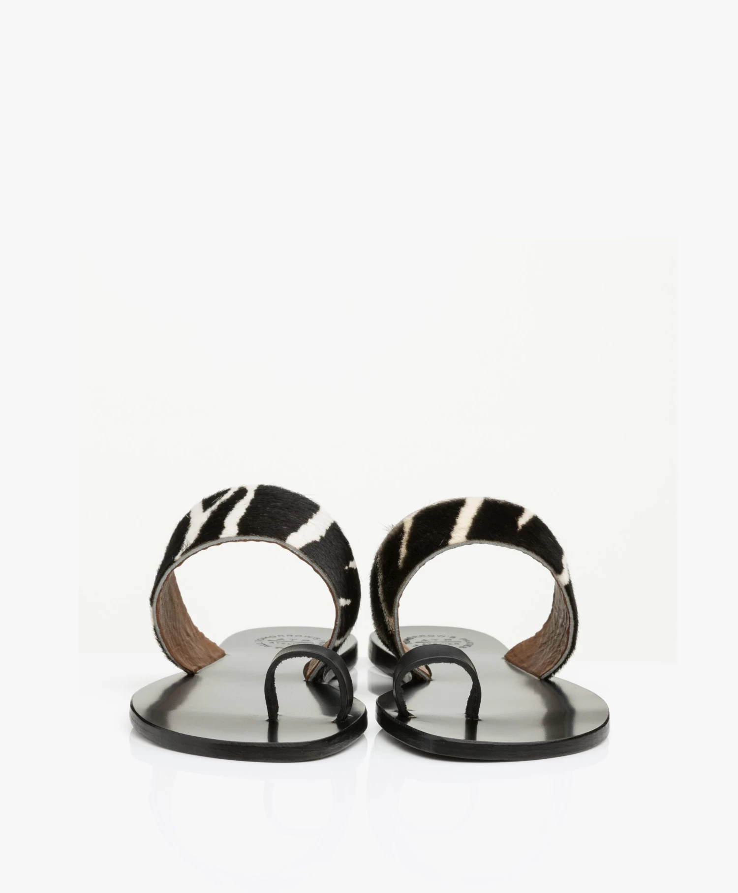 Atp Atelier Astrid Zebraprint Leren Teenslippers- Zwart 7 Atp Atelier Astrid Zebraprint Leren Teenslippers- Zwart - Afbeelding 7