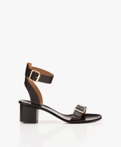 Atp Atelier Carmen Leren Sandalen Met Hak - Zwart