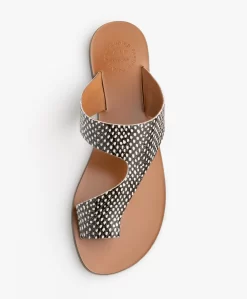 Atp Atelier Roma Snake Leren Teenslippers - Zwart/Off-White -Kleding Series Winkel ATP Atelier Roma Black White Dot 07 scaled