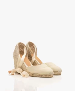 Castañer Carina 10Cm Canvas Sleehak Espadrilles - Ivoor -Kleding Series Winkel Castaer Carina Ivory 932 scaled