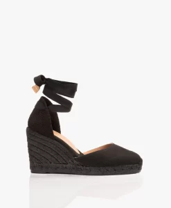 Castañer Carina 10Cm Canvas Sleehak Espadrilles - Zwart