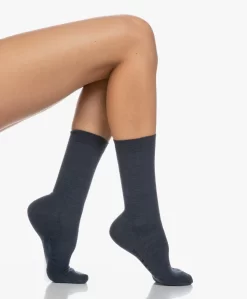 Falke Softmerino Sokken - Marine Mêlee