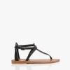 K. Jacques St. Tropez Buffon Leren Sandalen - Zwart