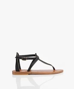 K. Jacques St. Tropez Buffon Leren Sandalen - Zwart