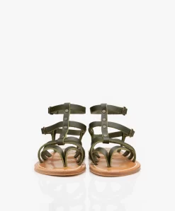 K. Jacques St. Tropez Larissa Leren Sandalen Met Studs - Kaki -Kleding Series Winkel K Jacques St Tropez Larissa Leren Sandalen met Studs Kaki 322 scaled