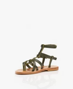 K. Jacques St. Tropez Larissa Leren Sandalen Met Studs - Kaki -Kleding Series Winkel K Jacques St Tropez Larissa Leren Sandalen met Studs Kaki 323 scaled