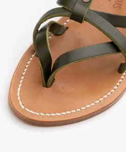 K. Jacques St. Tropez Larissa Leren Sandalen Met Studs - Kaki -Kleding Series Winkel K Jacques St Tropez Larissa Leren Sandalen met Studs Kaki 325 scaled