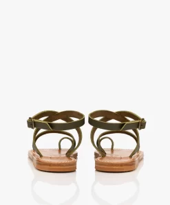 K. Jacques St. Tropez Loki Leren Sandalen - Pul Kaki -Kleding Series Winkel K Jacques St Tropez Loki Nubuck Leren Sandalen Pul Kaki 569 scaled