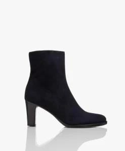 Panara Suède Enkellaars Met Hak - Donkerblauw