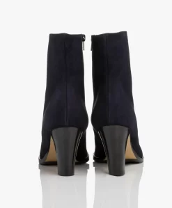 Panara Suède Enkellaars Met Hak - Donkerblauw -Kleding Series Winkel Panara Sude Enkellaars met Hak Donkerblauw 2044 scaled