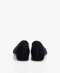 Panara Suède Instapper Met Platte Hak - Donkerblauw -Kleding Series Winkel Panara Sude Instapper met Platte Hak Donkerblauw 1052 scaled