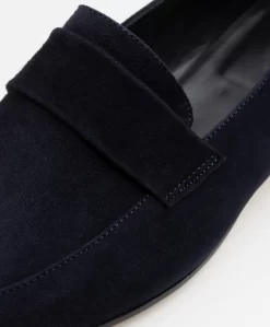 Panara Suède Instapper Met Platte Hak - Donkerblauw -Kleding Series Winkel Panara Sude Instapper met Platte Hak Donkerblauw 1054 scaled