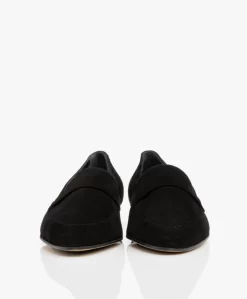 Panara Suède Instapper Met Platte Hak - Zwart -Kleding Series Winkel Panara Sude Instapper met Platte Hak Zwart 05 scaled