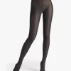 Wolford Cotton Velvet 90 Panty - Zwart Mêlee