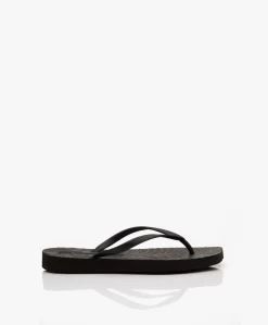 Sleepers Tapered Teenslippers Van Natuurlijk Rubber - Zwart