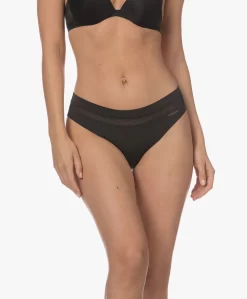 Calvin Klein Microfiber En Kanten Slip - Zwart