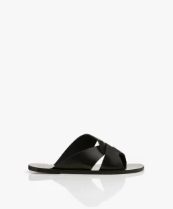 Atp Atelier Allai Leren Slippers - Zwart