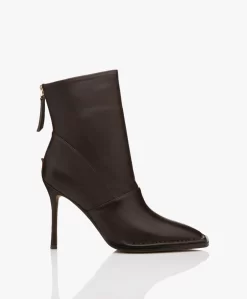 Alias Mae Abbie Leren Stilettohak Enkellaarzen - Choc