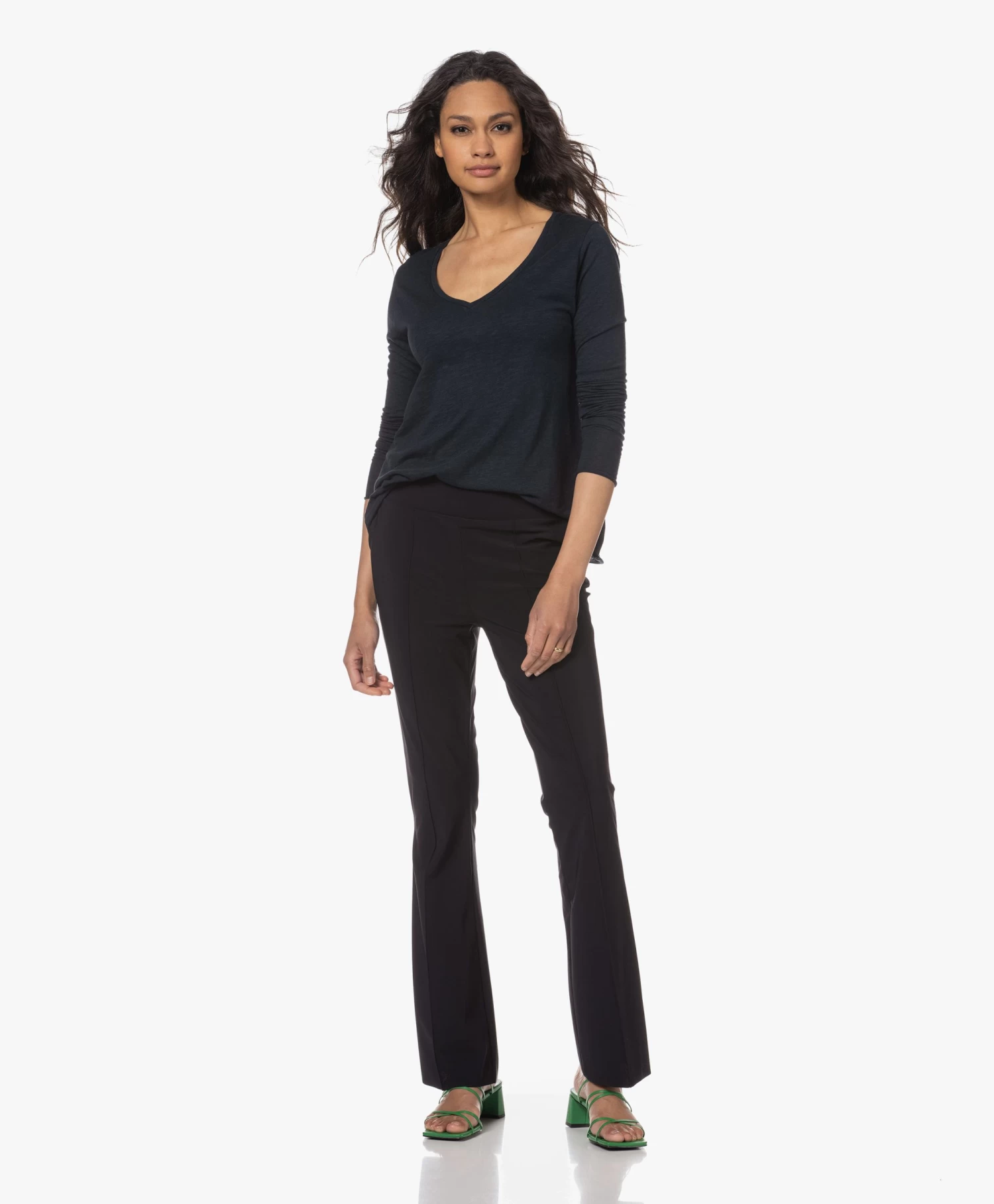 American Vintage Jacksonville V-Hals Longsleeve - Navy 5 American Vintage Jacksonville V-Hals Longsleeve - Navy - Afbeelding 5