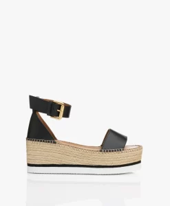 See By Chloé Glyn Kalfsleren Plateau Espadrilles - Zwart