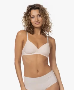 Hanro Cotton Lace Spacer Soft Cup Bh - Powder