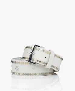 Zadig & Voltaire Starlight Leren Riem - Off-White