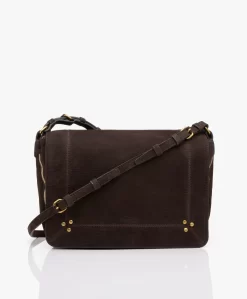 Jérôme Dreyfuss Jerome Dreyfuss Igor Suède Leren Schoudertas - Croco Moka