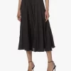 Joseph Sully Habotai Zijden Crinkle Midi Rok - Zwart