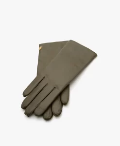 Rhanders Anna Lamsleren Handschoenen - Legergroen