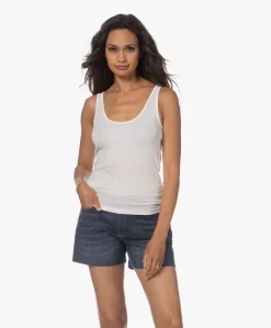 Closed Ribgebreide Lyocellmix Tanktop - Ivoor -Kleding Series Winkel de29084c 7e1c 4218 ae97 ff55920db76e 1468 scaled