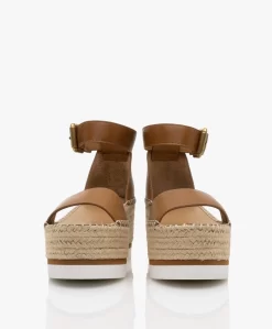 See By Chloé Glyn Kalfsleren Plateau Espadrilles - Tan -Kleding Series Winkel e532e4d1 a10a 4a91 9657 14c1c5b8fb82 05 scaled
