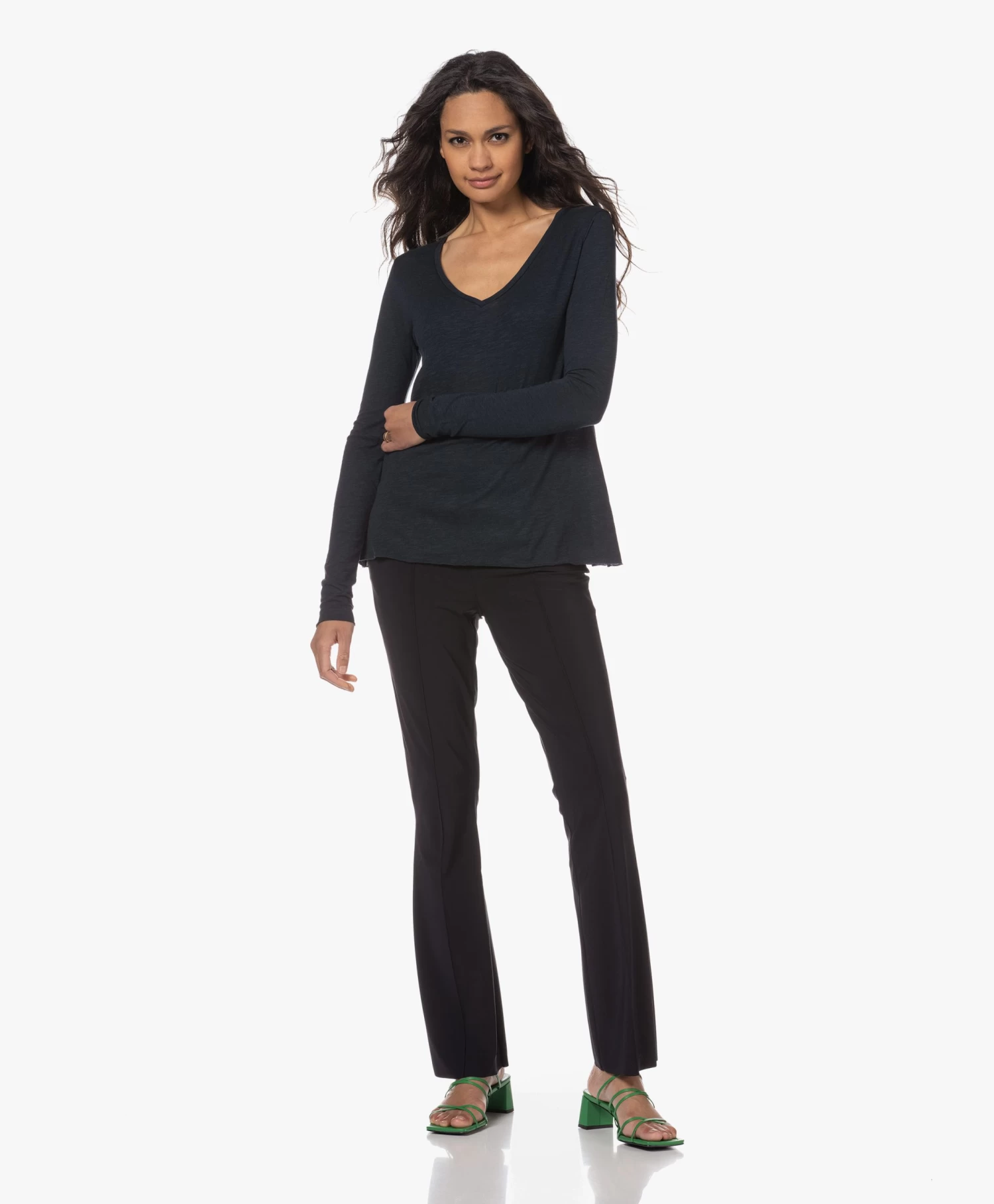 American Vintage Jacksonville V-Hals Longsleeve - Navy 10 American Vintage Jacksonville V-Hals Longsleeve - Navy - Afbeelding 10