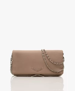 Zadig & Voltaire Rock Grained Leren Schoudertas/Clutch - Grunge