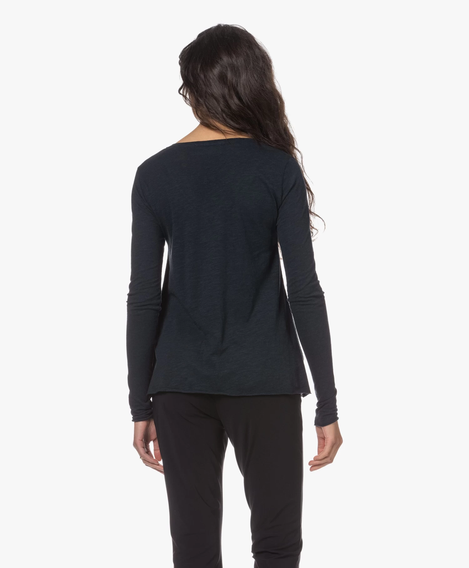 American Vintage Jacksonville V-Hals Longsleeve - Navy 4 American Vintage Jacksonville V-Hals Longsleeve - Navy - Afbeelding 4